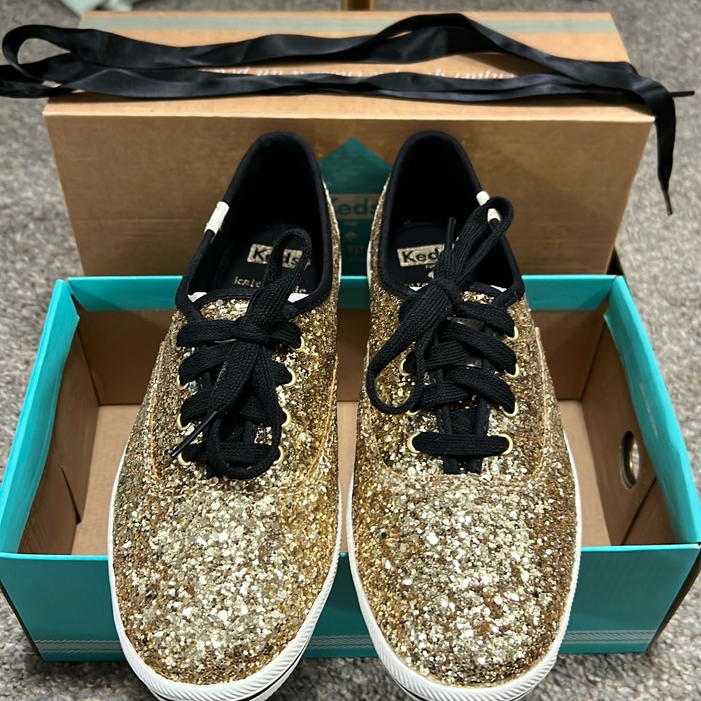 NIB Keds for Kate Spade - Gold Glitter
